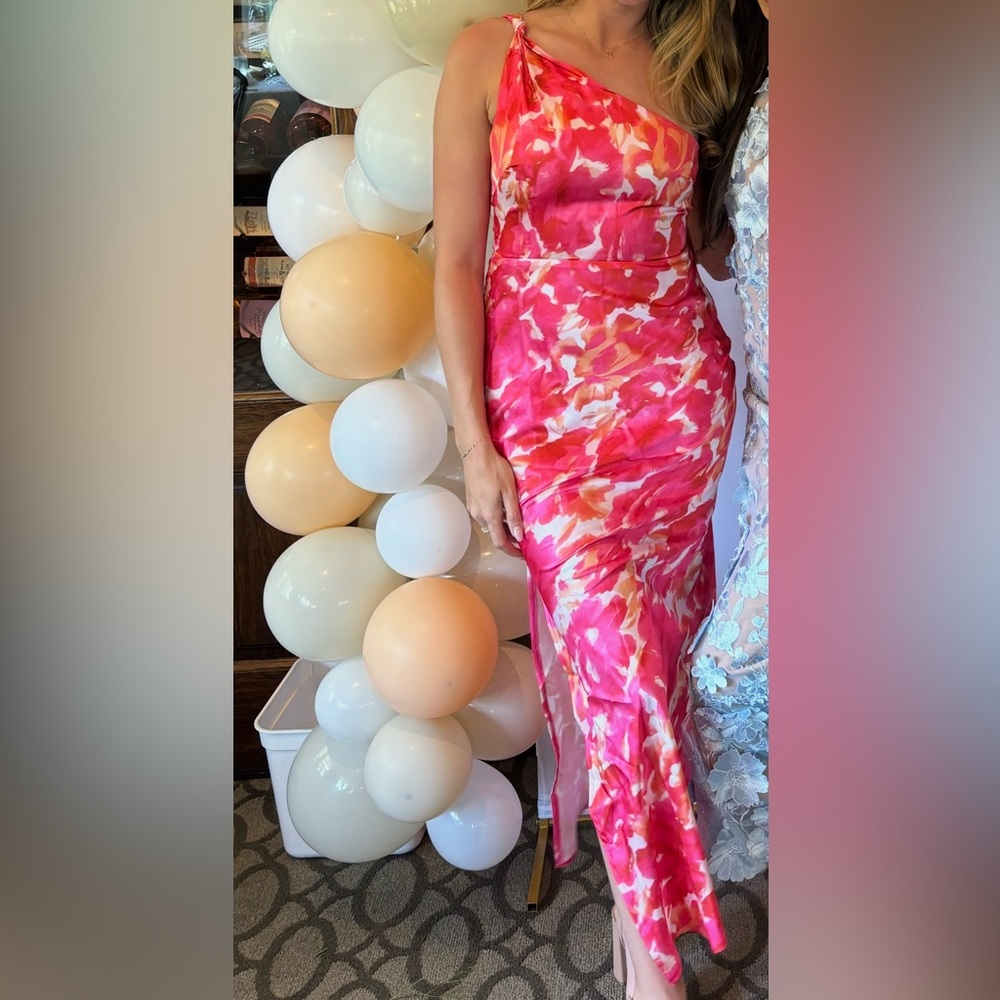 Hello Molly Pink One Shoulder Sundress